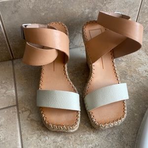 Two toned Dolce Vita ankle wrap wedge sandal
